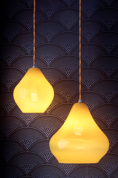 The Acid Drop Light by Curiousa & Curiousa: A Hand-Blown Glass Light in semi-opaque acid yellow