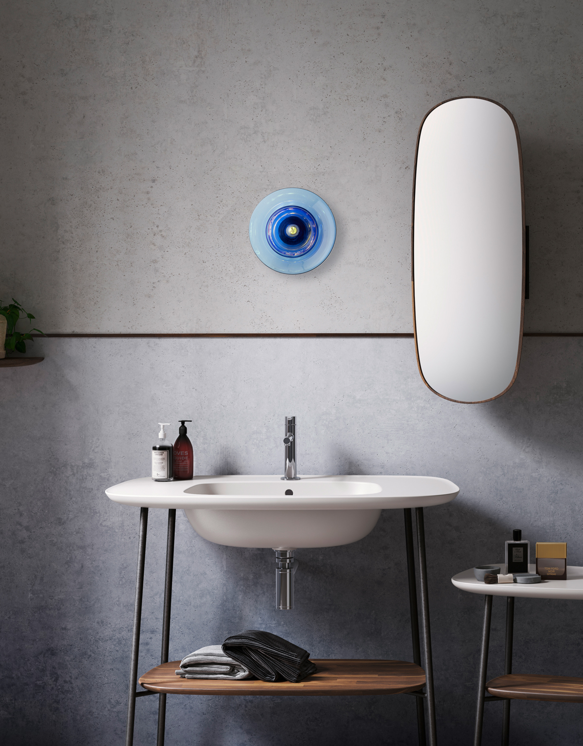 Tenor Siren: Glass Bathroom Wall Light