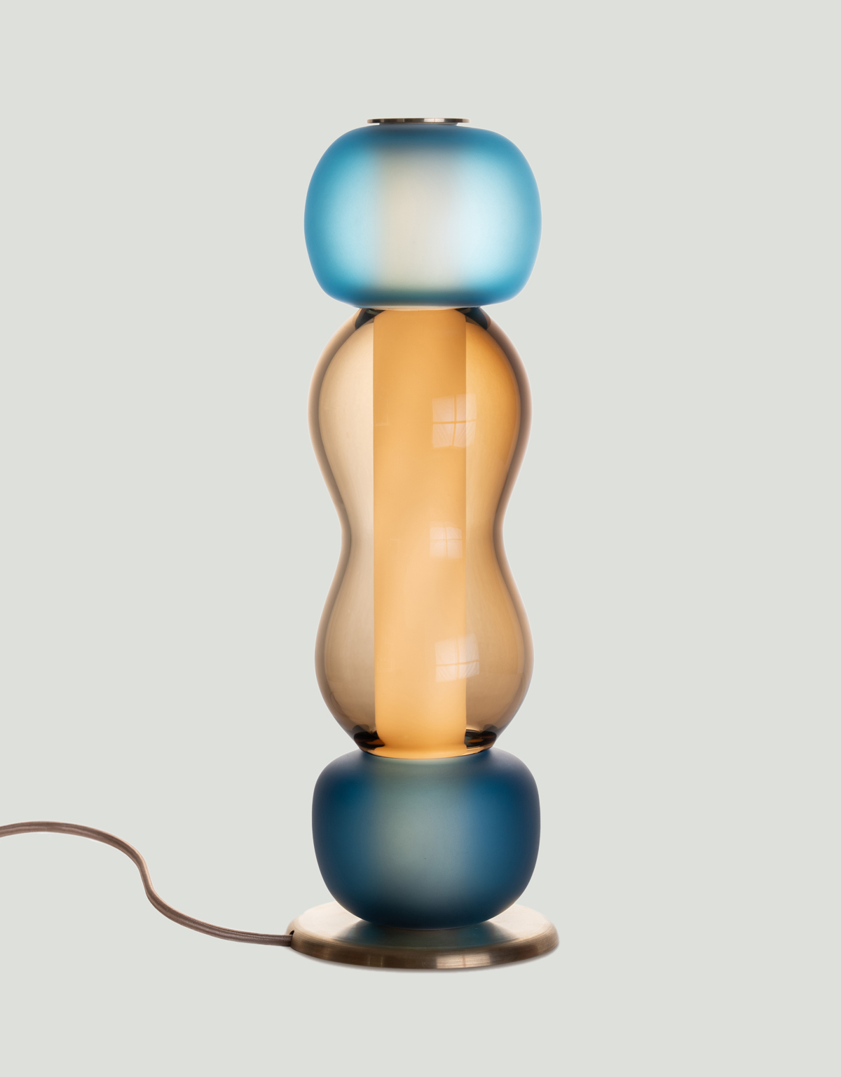 Drift Glass Table Lamp: Sculptured Hand-Blown Glass Table Lamp