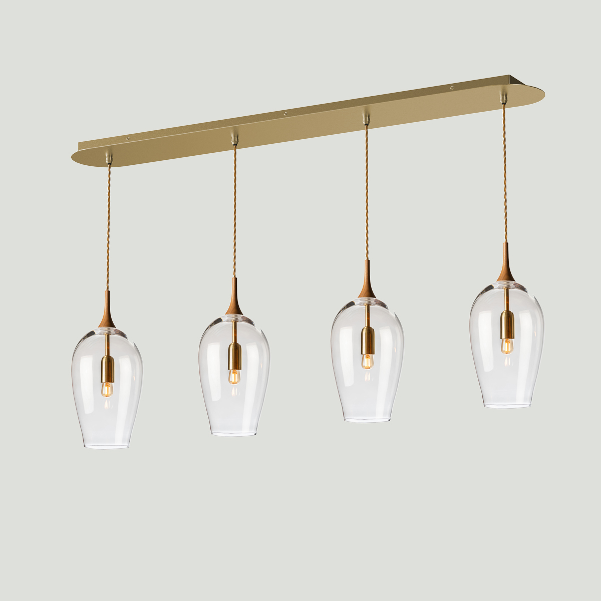 Lighting Raft Rounded Rectangular Shaoe Rectangular Raft Glass Chandelier: Bespoke Lighting Design