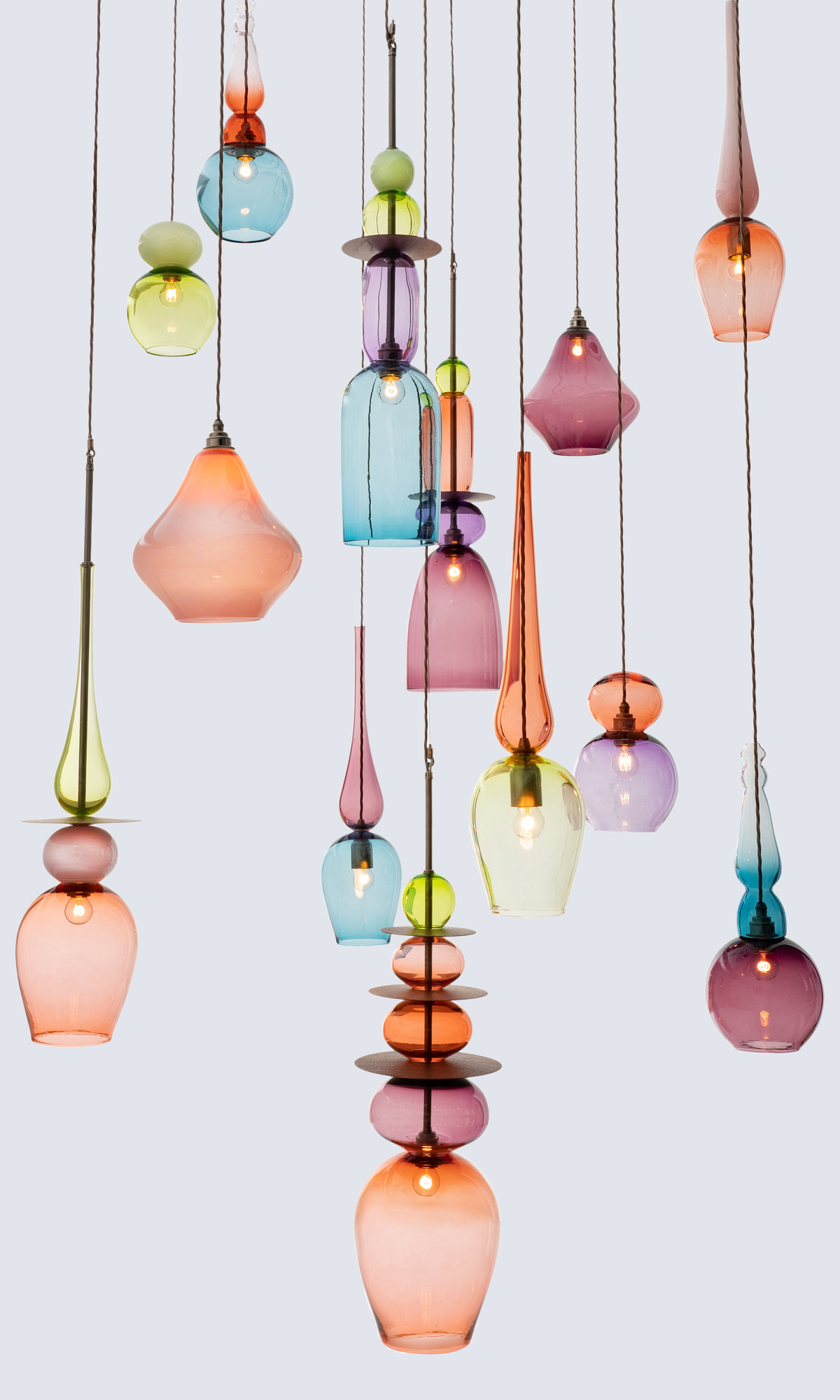 Statement-bold-glass-pendant-individual-chandelier-UK