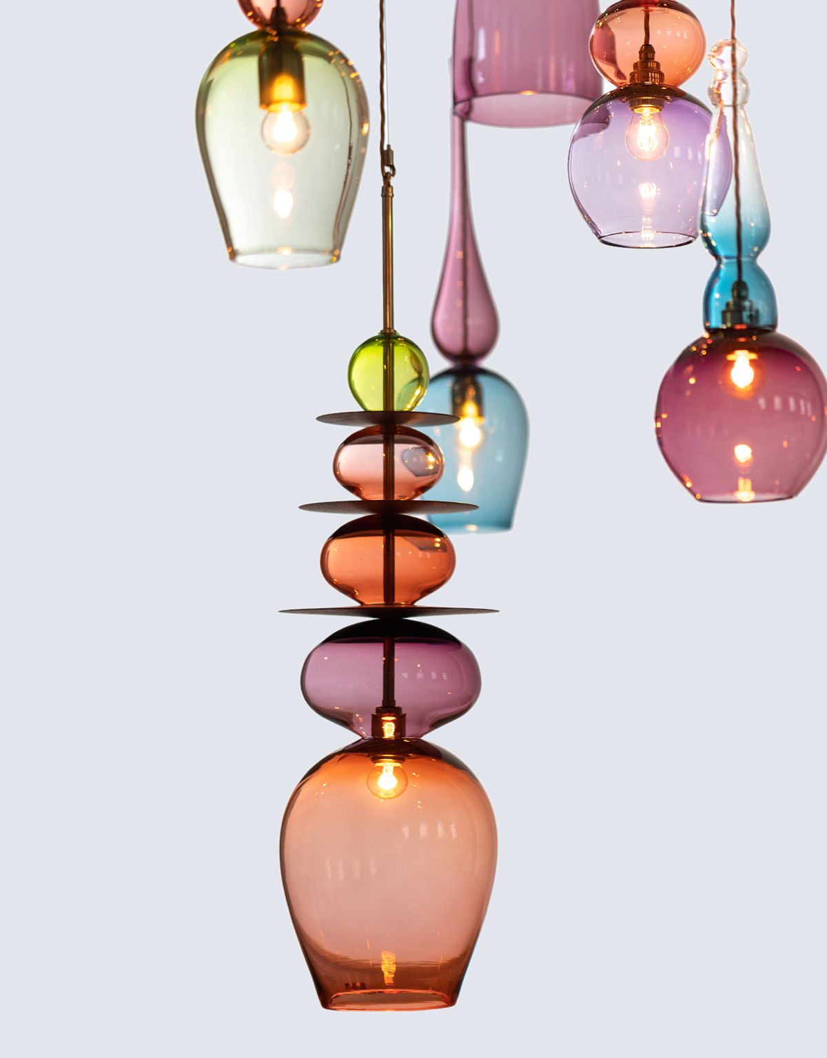 Statement-modern-glass-pendant-bespoke-chandelier-UK