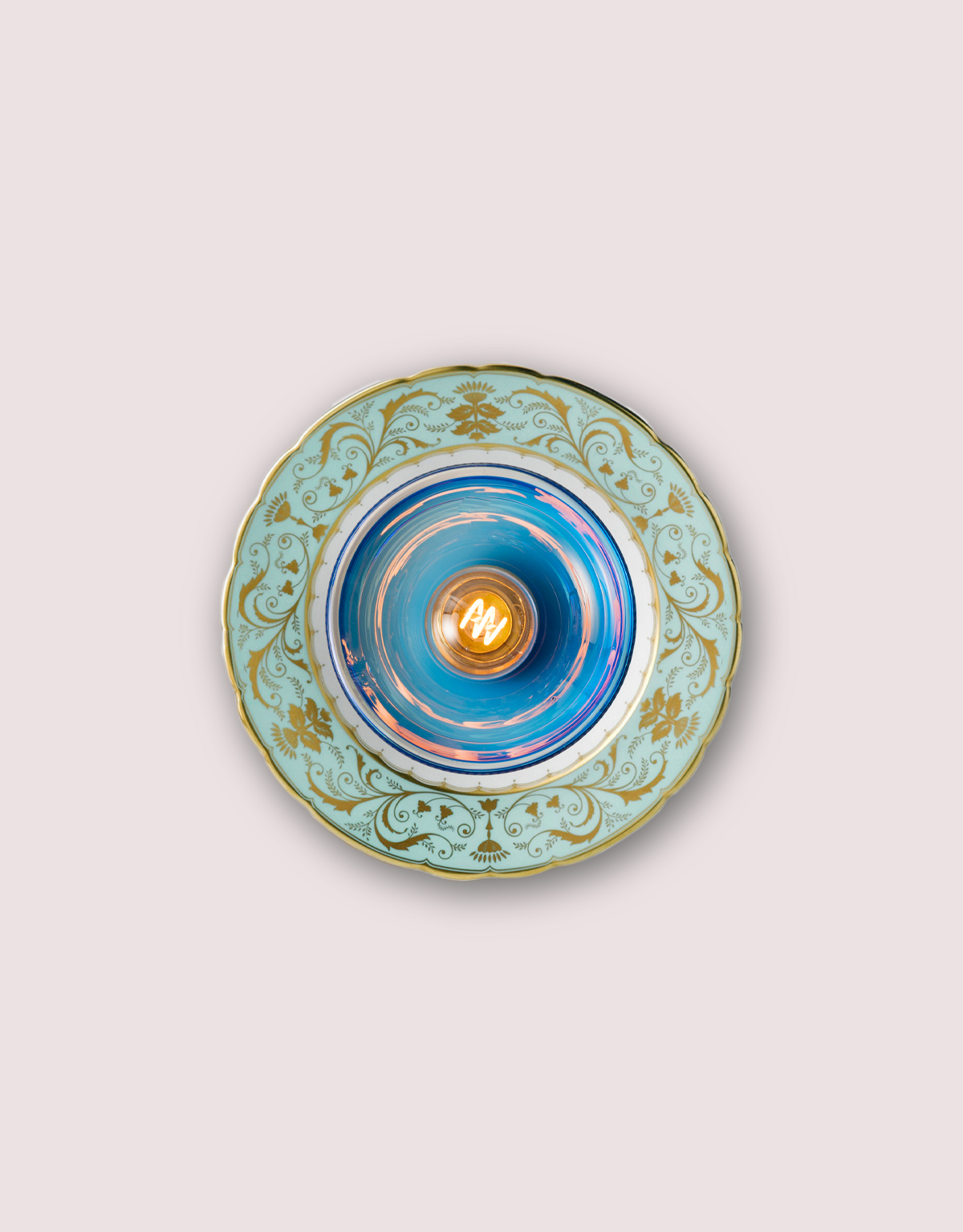 Vintage-british-bone-china-saucer-and-glass-wall-light