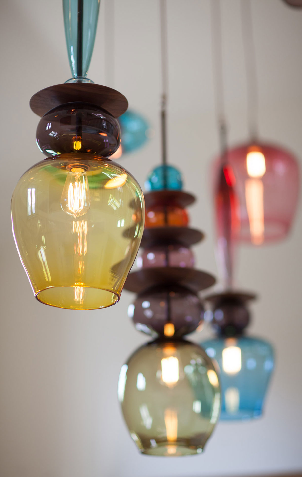 large-statement-hand-blown-glass-pendant-light-sculptural-stacks