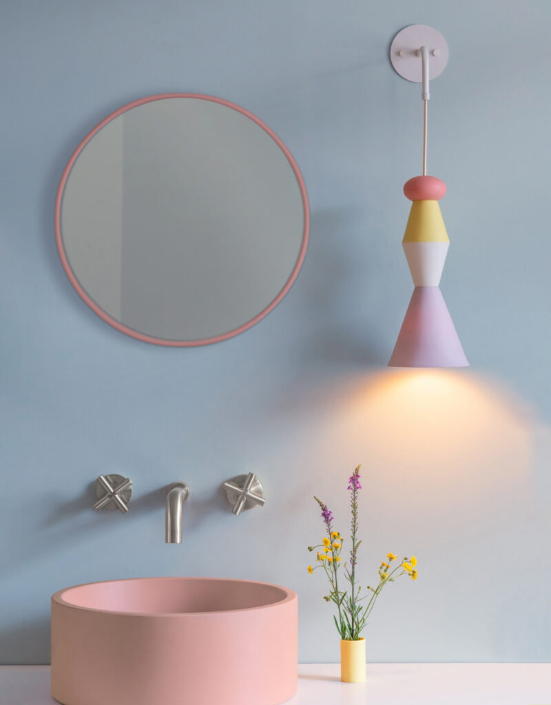 Quirky colourful ceramic bathroom light